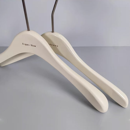 Cream White Wooden Hangers Non-Slip Boutique Hangers Custom Logo - thegarmenthanger