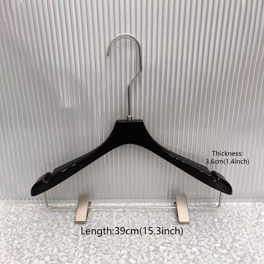Black Acrylic Hangers with Clips – Premium Closet & Boutique Display Organizer
