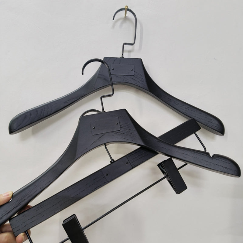 Premium Wooden Pants Hangers - Hotel & Boutique Quality Clips thegarmenthanger