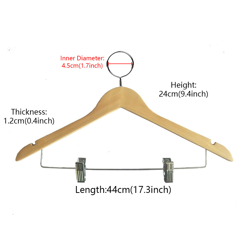 Solid Beech Wood Anti-Theft Hotel Hangers with Closed Ring Hook Wholesale