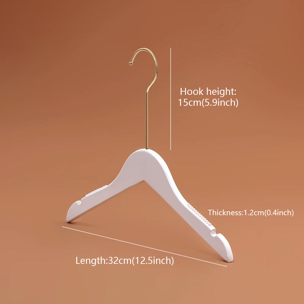 Premium Velvet Wooden Hangers for Women - Non-Slip White Hanger Set Custom Logo
