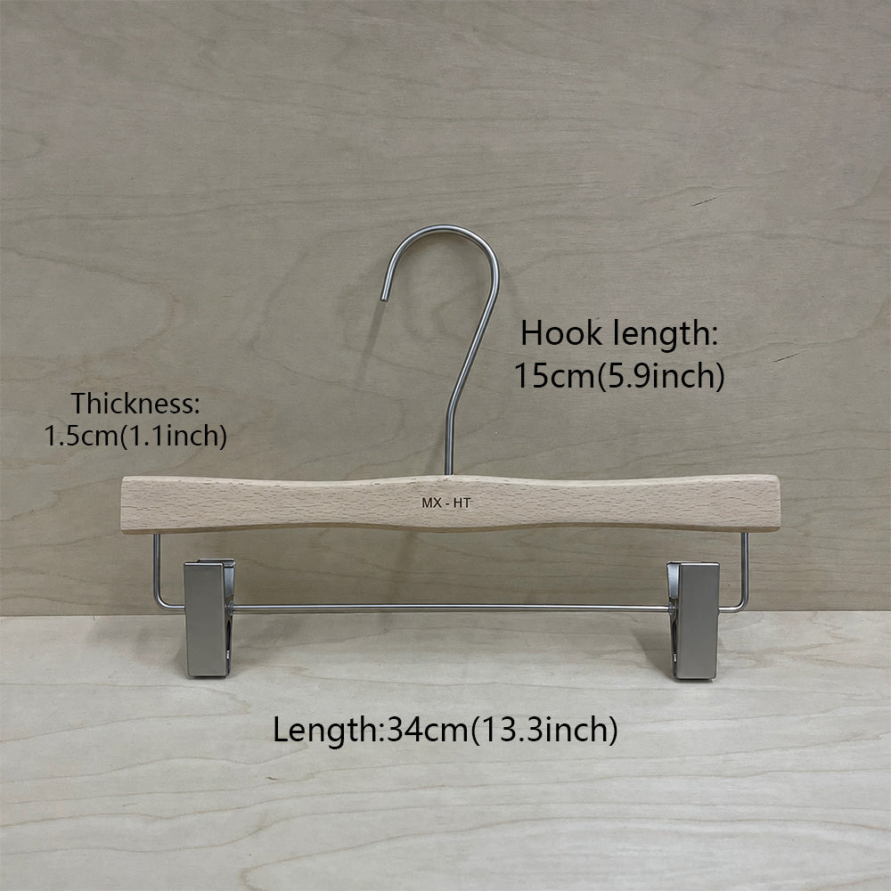 Natural Beech Wood Suit Hangers & Adjustable Clip Pants Hangers | Custom Logo