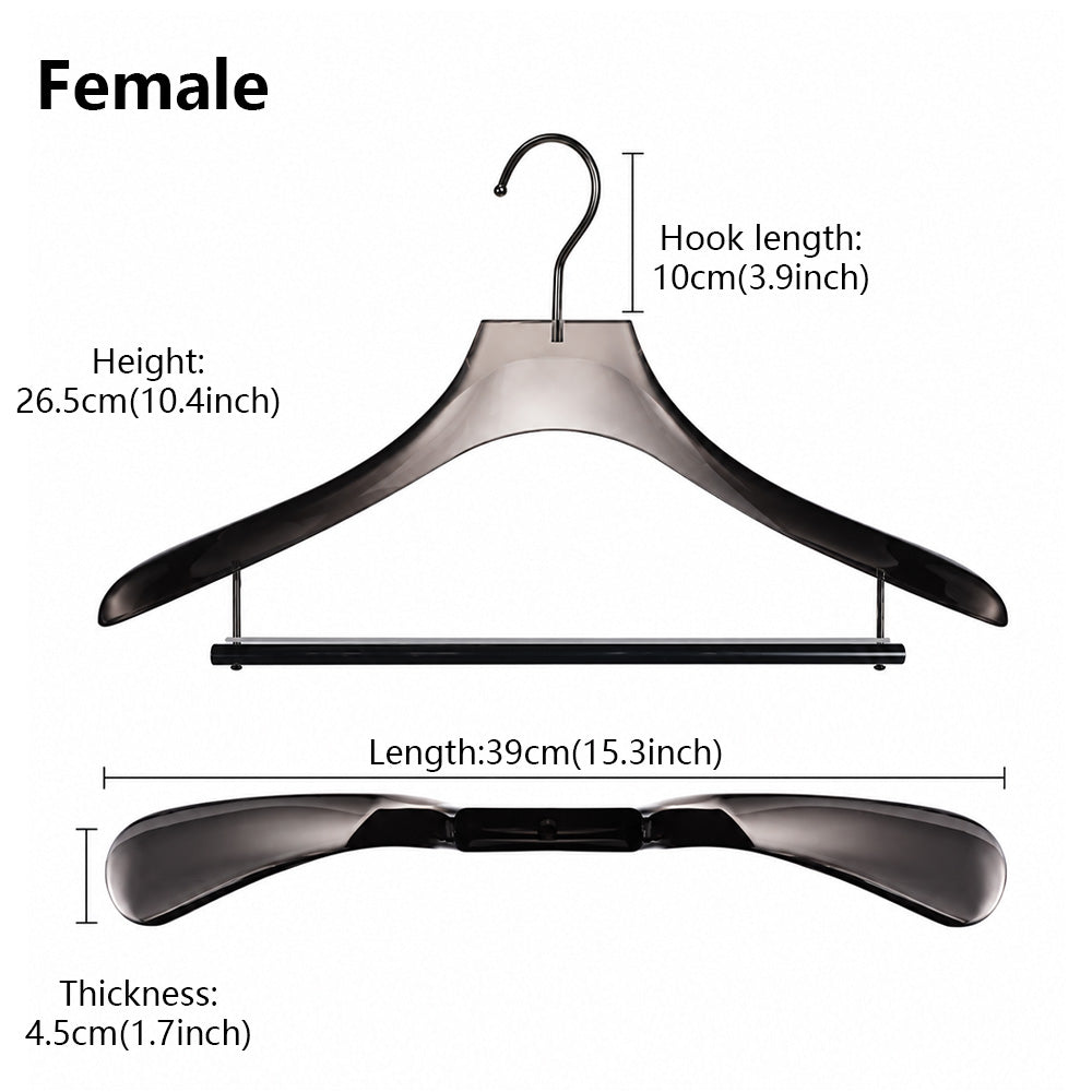 Smoke Gray Acrylic Suit Hanger with Non-Slip Pants Bar