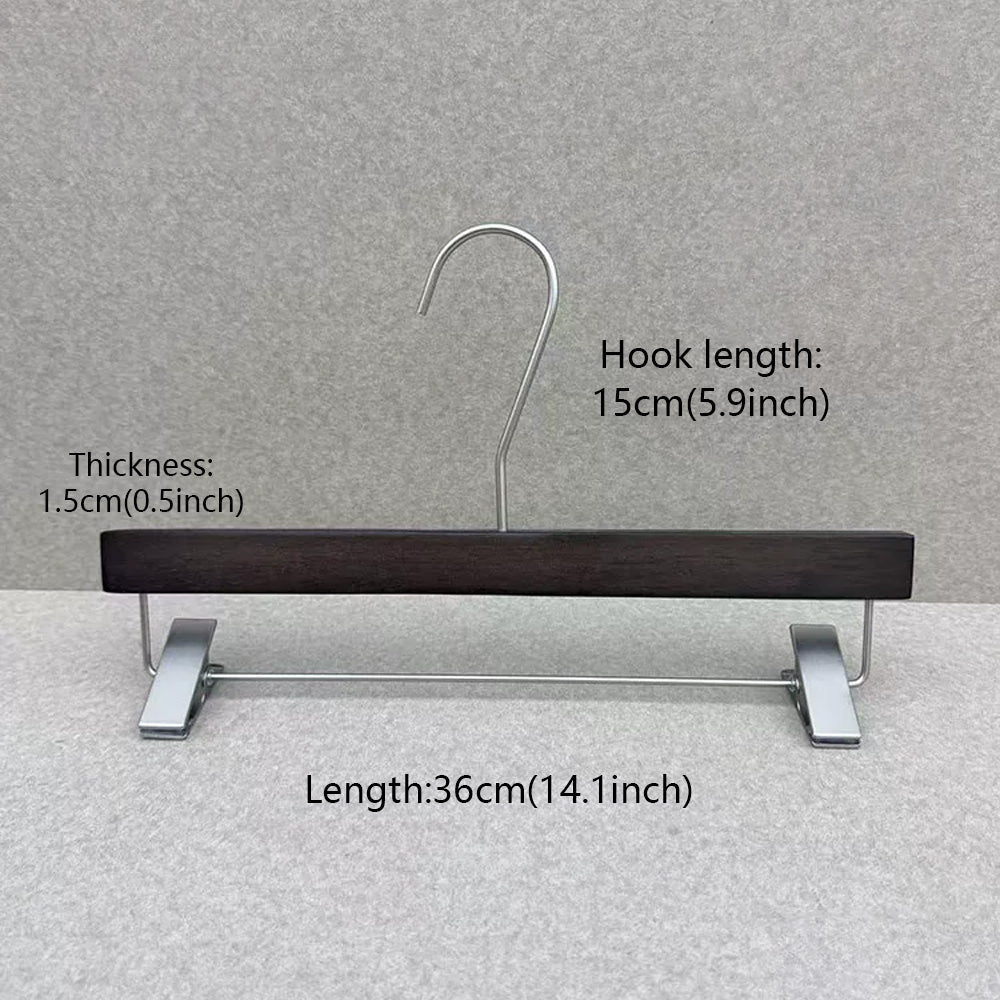 Custom Logo Rubber Wood Hangers with Pants Clips for Boutiques