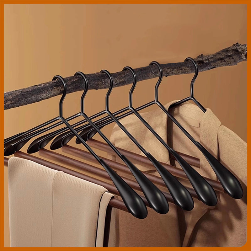 Solid Beech Wood Hangers Iron Hook - Luxury Wide Shoulder Hangers Hotel & Retail