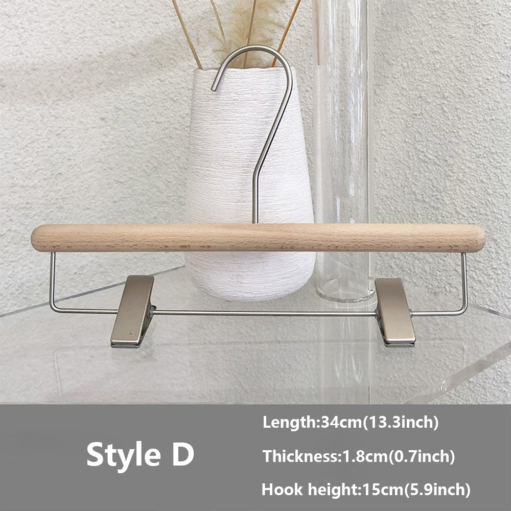 Wide Shoulder Beech Wood Hangers with Pants Bar – Natural Wood Suit Hangers