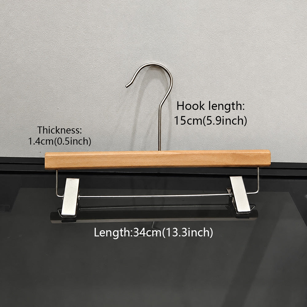 Custom Beech Wood Suit Hangers & Pants Hangers with Clips Wholesale