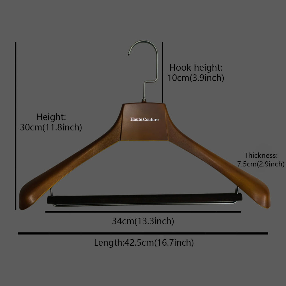 Luxury Wide Shoulder Plastic Hanger with Pants Bar and Custom Logo