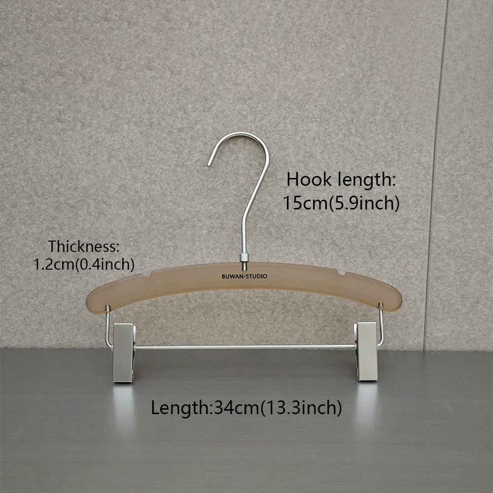 Custom Frosted Brown Acrylic Hangers with Logo for Boutiques & Retail Stores