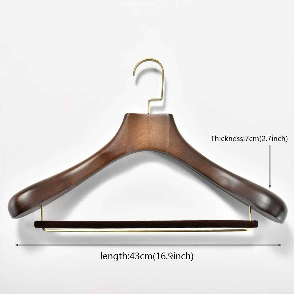 Luxury Wood Suit Hanger Wide Shoulder Thick Vintage Men's Coat Hanger TheGarmentHanger
