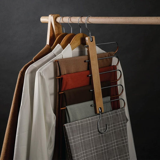 Folding Multi-Layer Pants Hanger for Small Closets and Wardrobe Organization