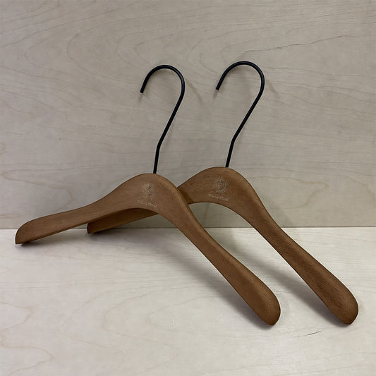 Women’s Walnut Color Solid Wood Hangers & Pants Hangers | Custom Logo Wholesale