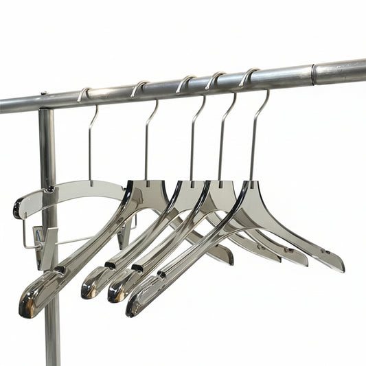 Grey Acrylic Hangers for Suits & Jackets - Premium Unisex Clothes Hangers (50 Pack)