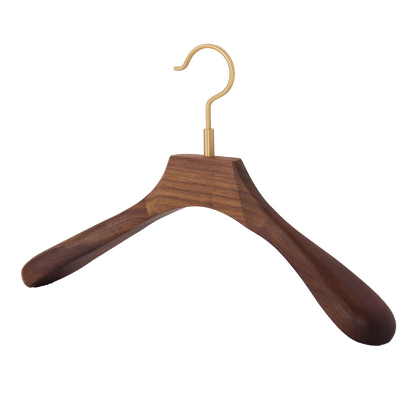 Premium Black Walnut Wood Hangers - Hotel Quality Non-Slip Wide Shoulder Coat Hangers
