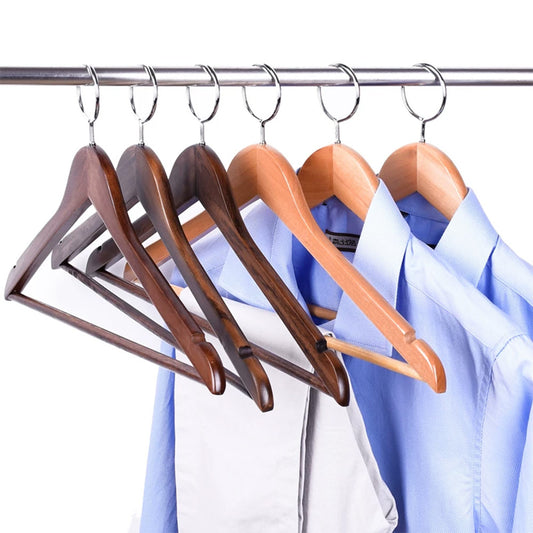 Solid Beech Wood Anti-Theft Hotel Hangers with Closed Ring Hook Wholesale