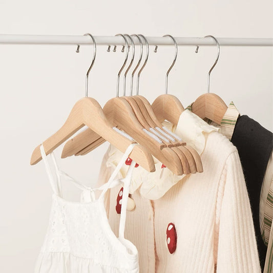 Natural Beech Wood Kids Hangers – Non-Slip Children’s Clothes Hangers