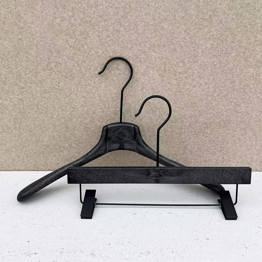 Custom Logo Black ABS Resin Suit and Pants Hanger for Boutiques