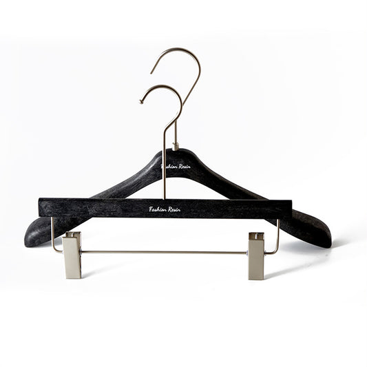 Luxury Matte Black Resin Suit Hanger & Pants Hanger for Men's Wardrobe