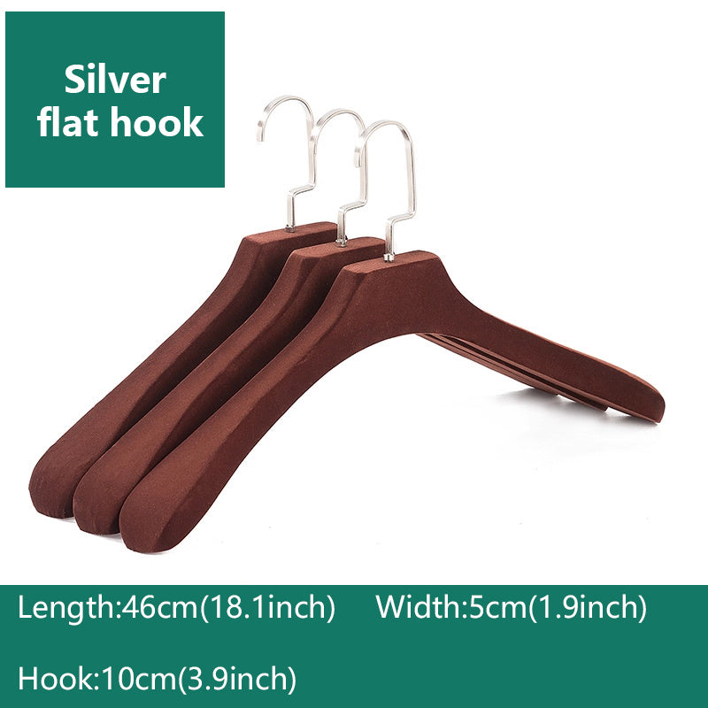 High-End Velvet Wooden Wide Shoulder Hangers for Home Closets, Boutiques & Wedding Dresses