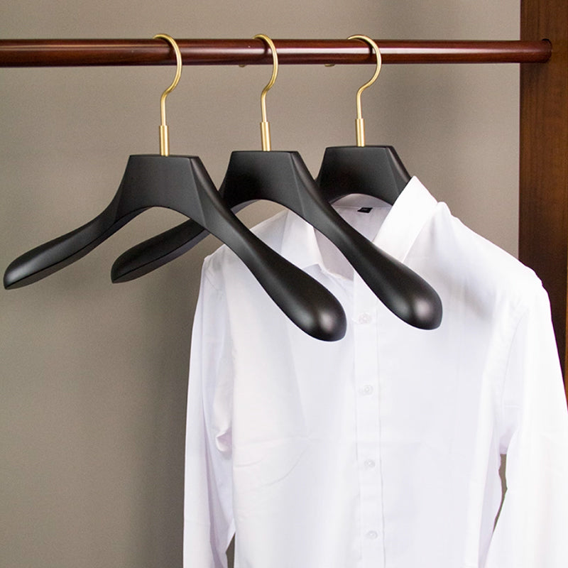 Black Beech Wood Solid Wood Hangers for Hotel, Closet & Boutique Displays for Adults