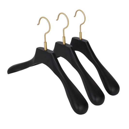 Black Beech Wood Solid Wood Hangers for Hotel, Closet & Boutique Displays for Adults