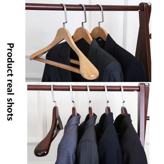 Premium Retro Wooden Hangers - Lotus Wood, Wide Shoulders, Non-Slip, Men & Women