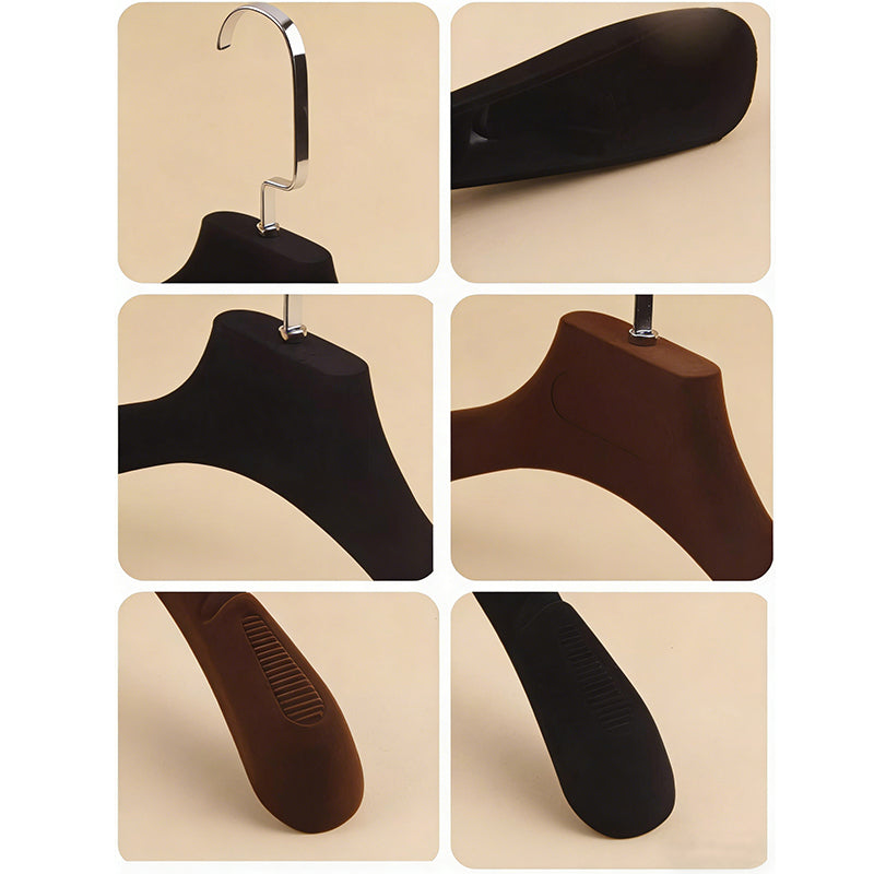 Premium Velvet Hangers Heavy Duty Wide Shoulder Wedding Dress Brown Gold Hook Customizable
