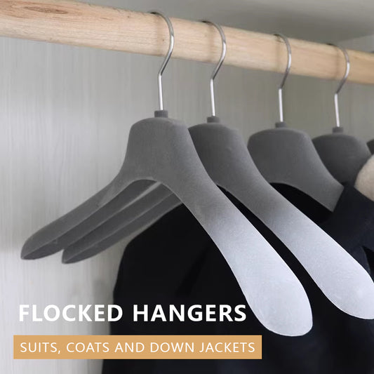 Premium Wide Shoulder Velvet Hangers for Suits Coats Down Jackets Non-Slip Boutique