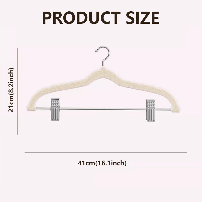 Space-Saving Velvet Hangers with Clips - Ultra Thin Non-Slip Hangers for Delicate Wear