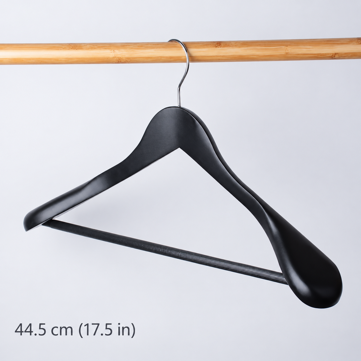 Luxury Solid Wood Wide Shoulder Suit Hangers with Non-Slip Trouser Bar