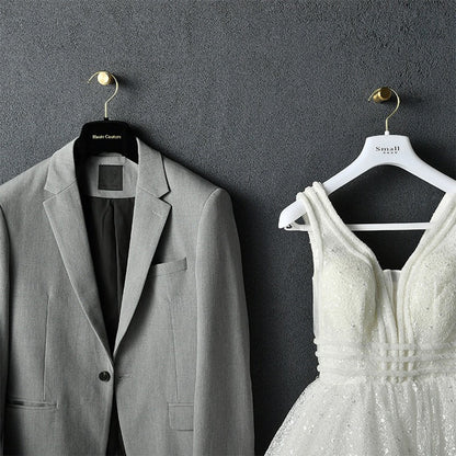 White Velvet Wedding Dress Hangers - Custom Logo Non-Slip | TheGarmentHanger