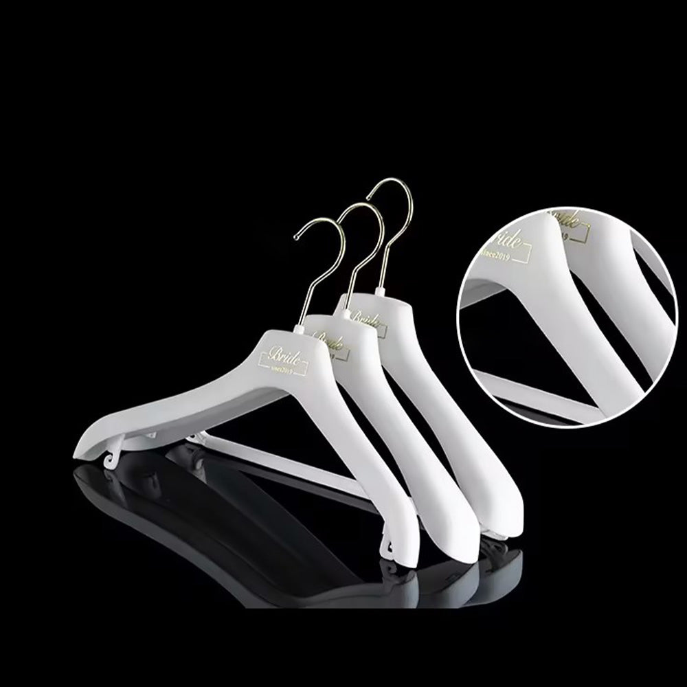White Velvet Wedding Dress Hangers - Custom Logo Non-Slip | TheGarmentHanger
