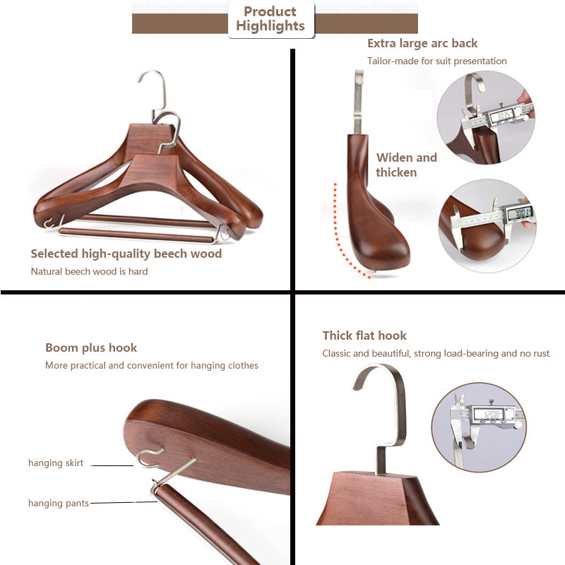 Wide Shoulder Wooden Suit Hanger | Coat Display Rack | Natural Wood | thegarmenthanger