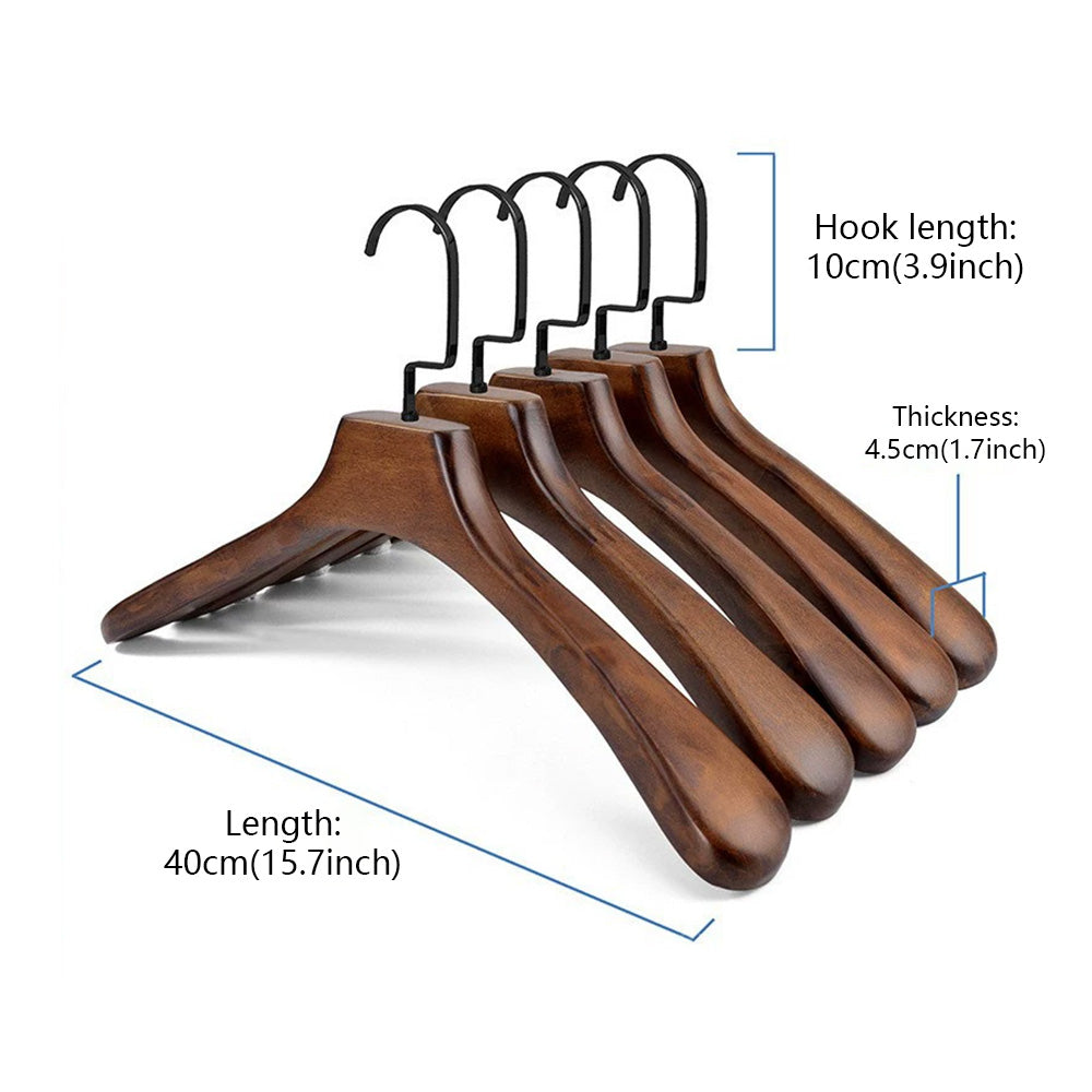 Wide Shoulder Wooden Hangers for Suits & Coats – Vintage Solid Wood