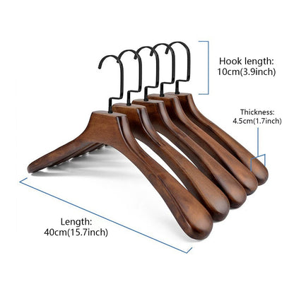 Wide Shoulder Wooden Hangers for Suits & Coats – Vintage Solid Wood