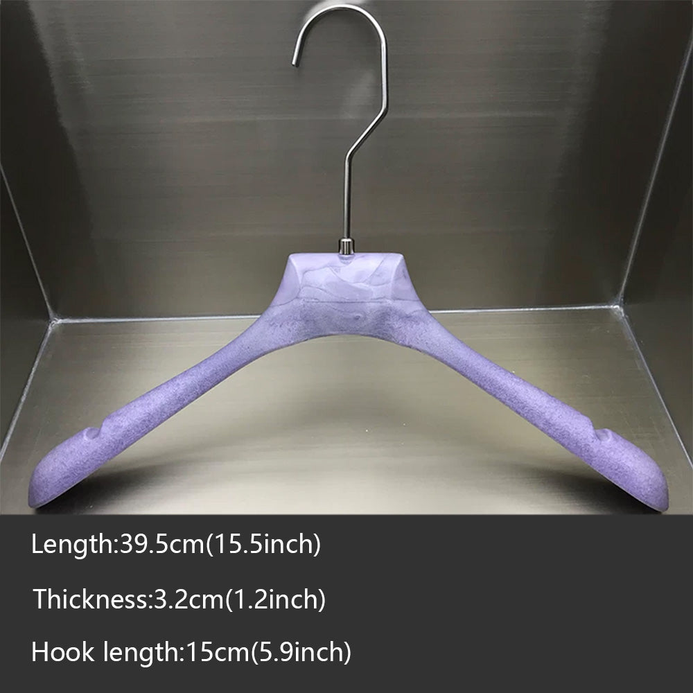 Purple Wood Grain Resin Hangers with Pants Clips for Boutiques