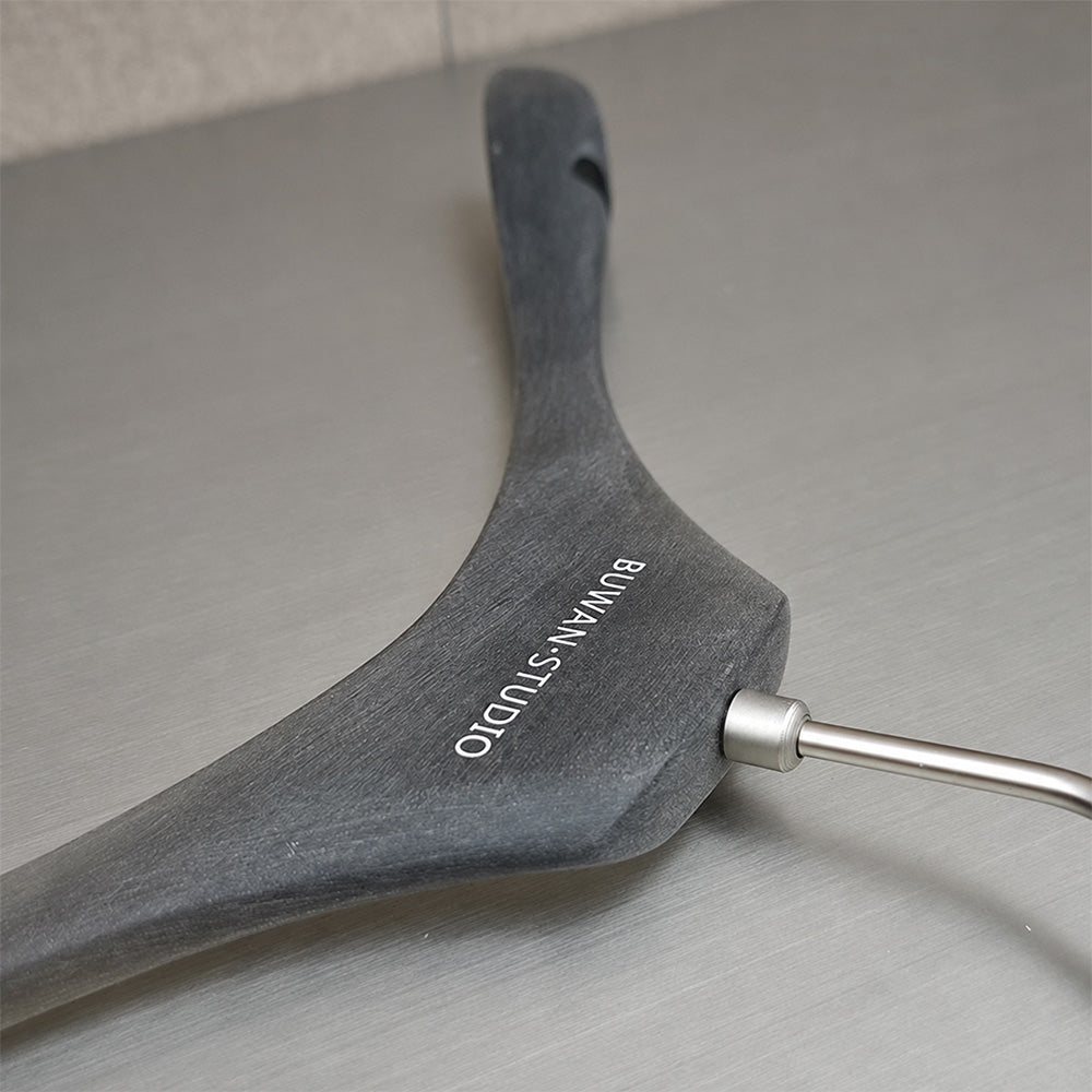 Matte Black Acrylic Hangers for Women with Clips | Custom Logo, 50 PCS