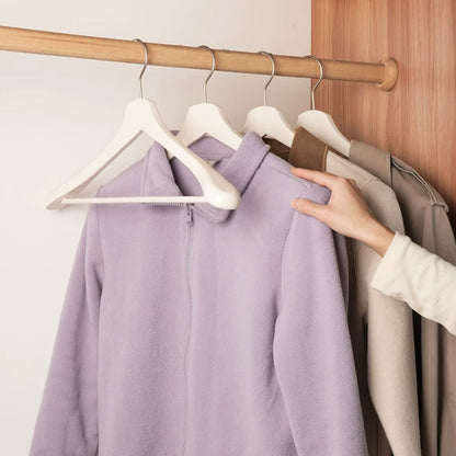 White Wooden Wide Shoulder Hangers with Pants Bar – Matte & Glossy, 46 cm