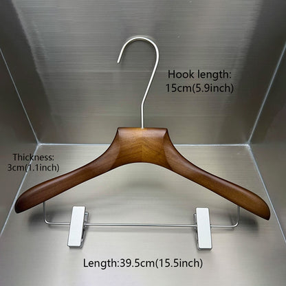 Walnut Beech Wood Hangers Wholesale – Suit & Pants Hangers with Clips