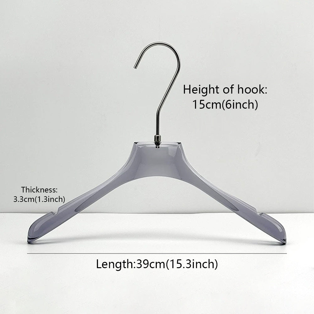 Transparent Acrylic Clothes & Pants Hangers for Boutiques – 50 Pack
