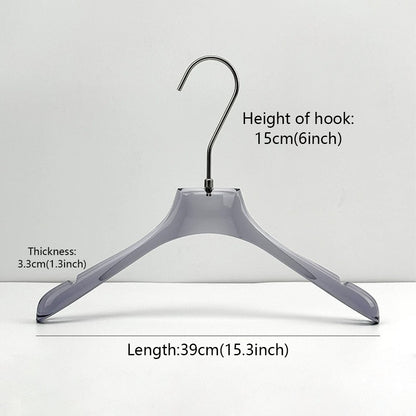 Transparent Acrylic Clothes & Pants Hangers for Boutiques – 50 Pack