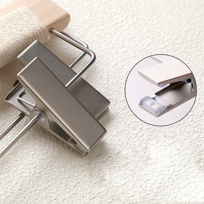 Wood Hanger Pants Clips for Women | Long Hook | No-Mark | Gold Silver Black
