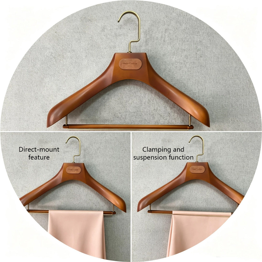 Wholesale Wide Shoulder Plastic Suit Hangers with Trouser Bar | Custom Logo