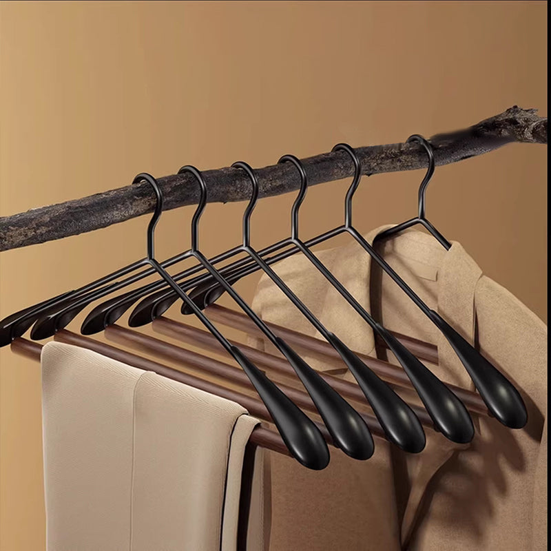 Solid Beech Wood Hangers Iron Hook - Luxury Wide Shoulder Hangers Hotel & Retail