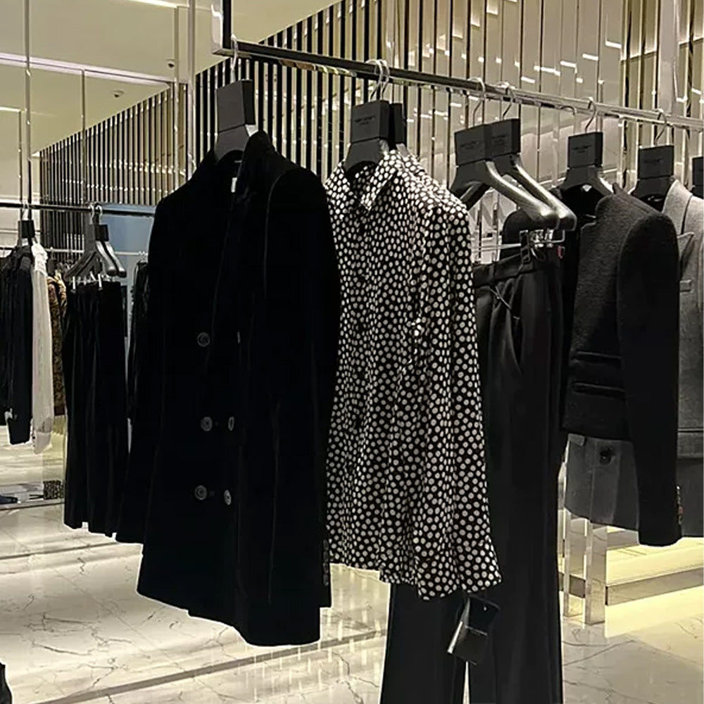 Custom Black Solid Wood Hangers with Ash Wood Grain Texture and Clips