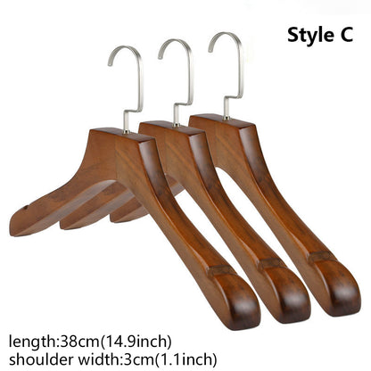 Wooden Hangers for Clothing Stores - Wide Shoulders, Non-Slip, Custom Logo, Adult Clothing