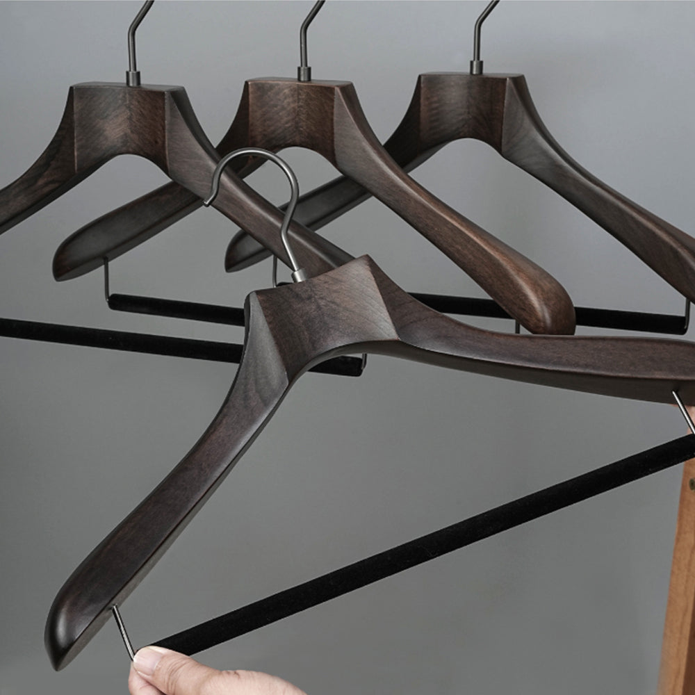 Brown Premium Wide Shoulder Suit Hanger Luxury Men's Coat Display | thegarmenthanger
