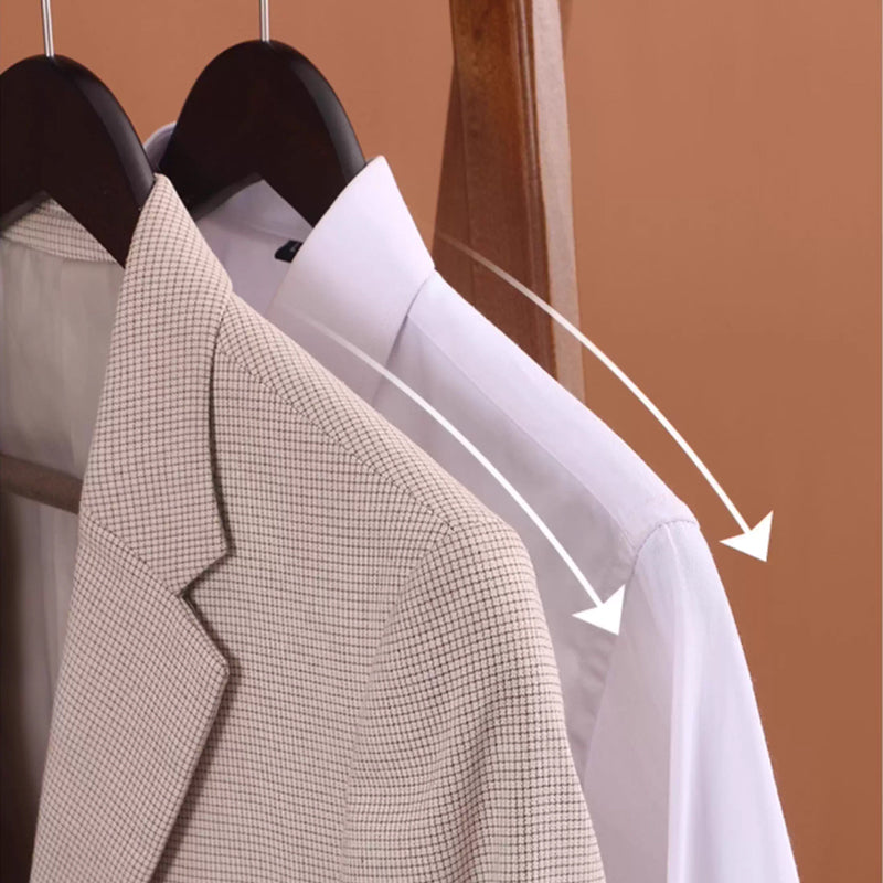 Premium Flocked Wooden Hangers - Non-Slip for Boutique & Home Closet Storage