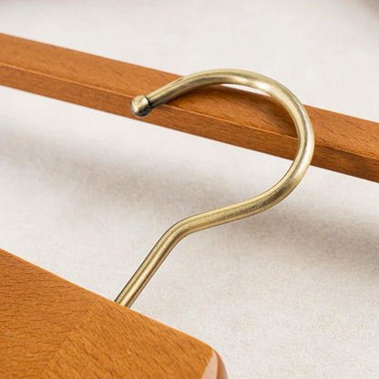 Wide Shoulder Beech Wood Suit Hangers with Trouser Bar & 360° Swivel Hook