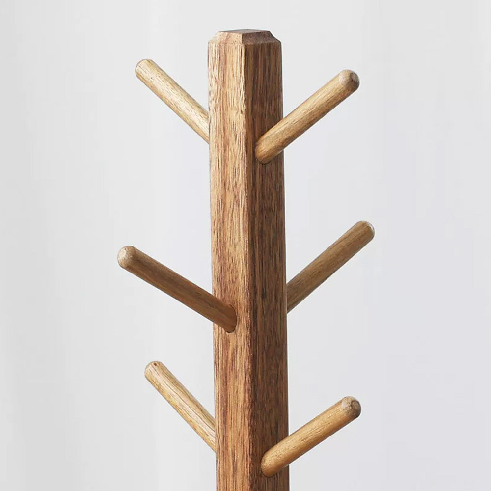 Solid Wood Jewelry Stand Tree with Catchall Dish | Necklace Organizer